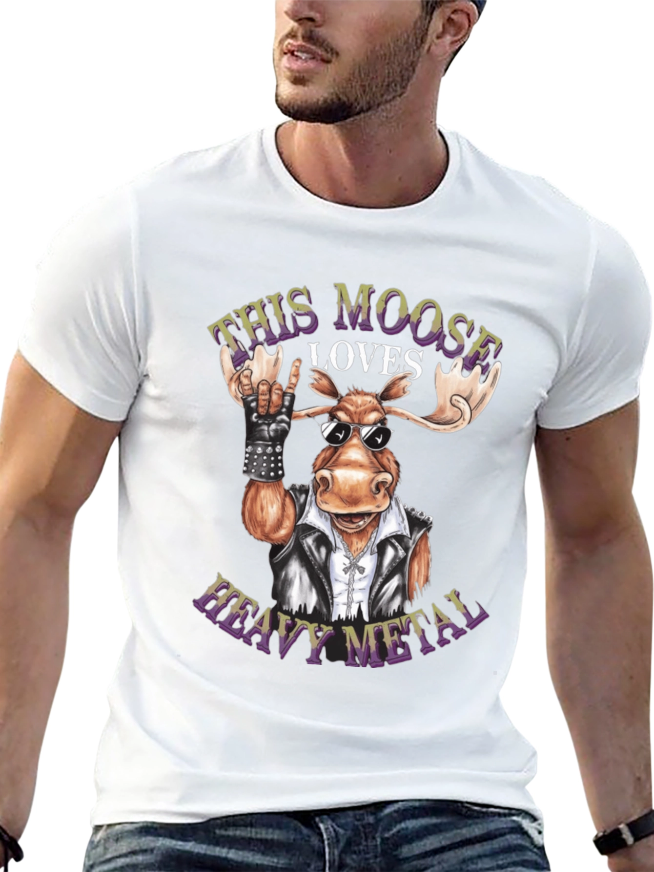 Heavy Metal Moose Graphic Tee - Rock On!