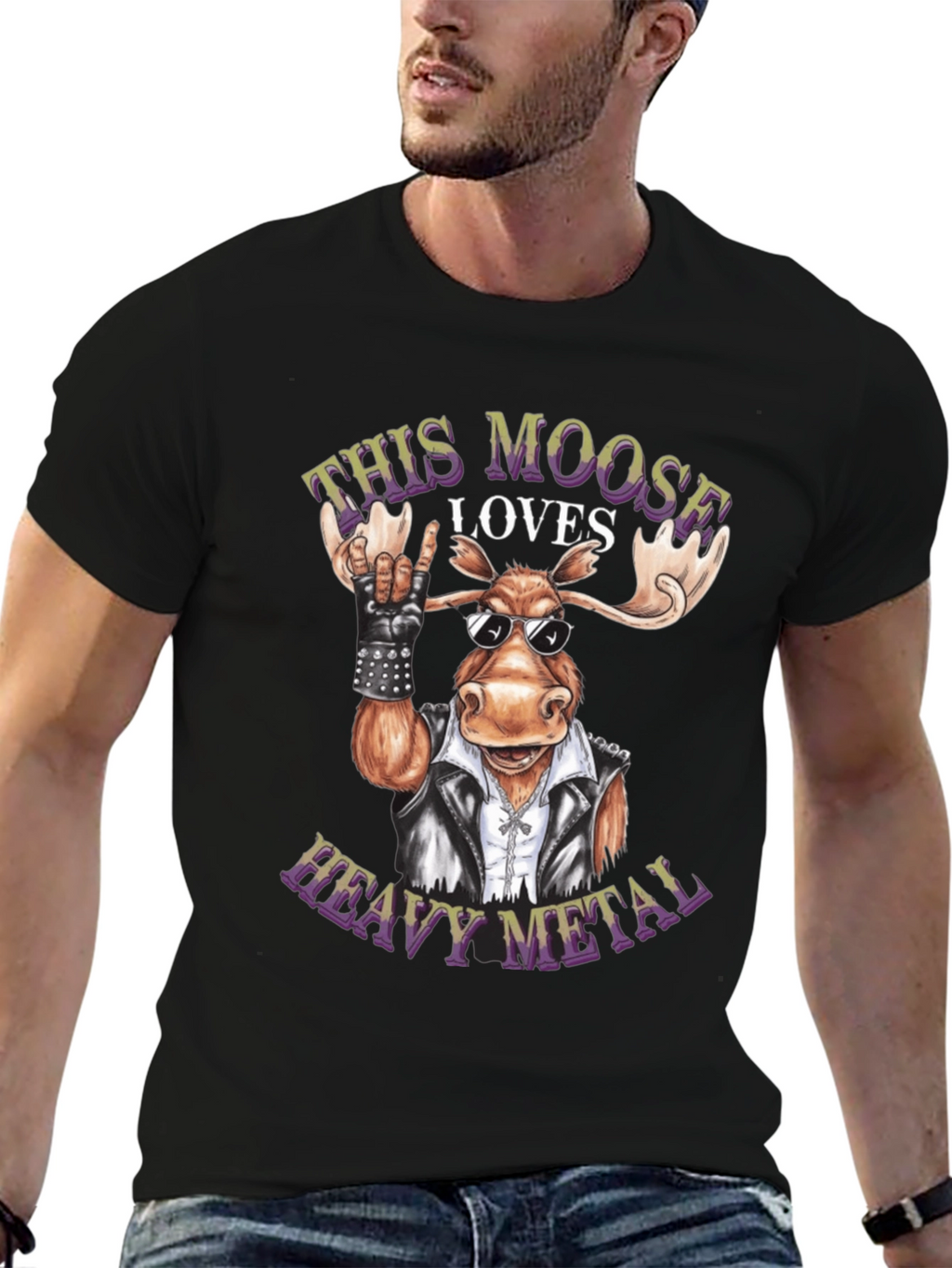 Heavy Metal Moose Graphic Tee - Rock On!