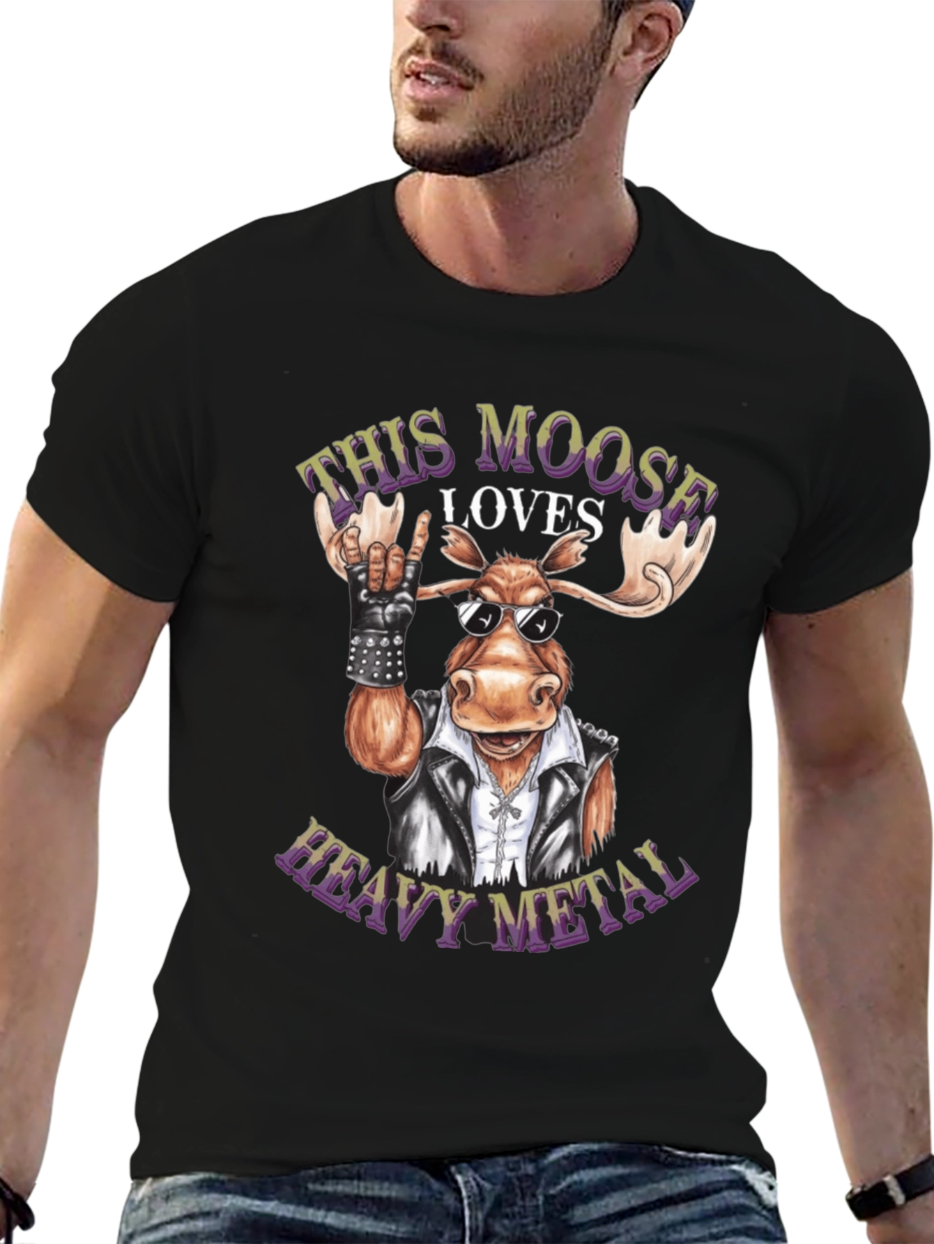 Heavy Metal Moose Graphic Tee - Rock On!