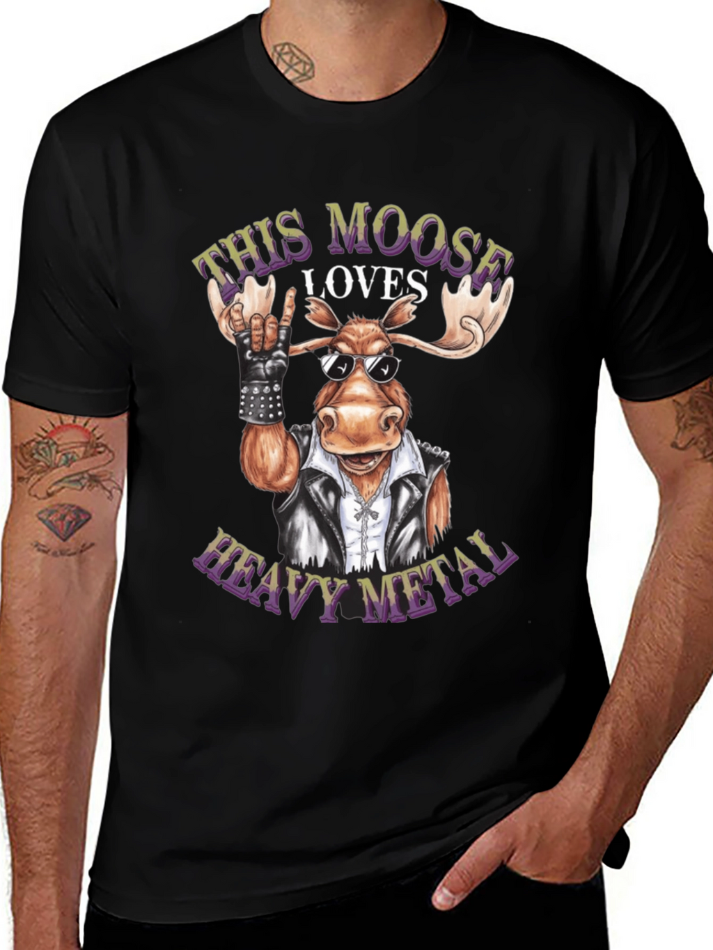 Heavy Metal Moose Graphic Tee - Rock On!