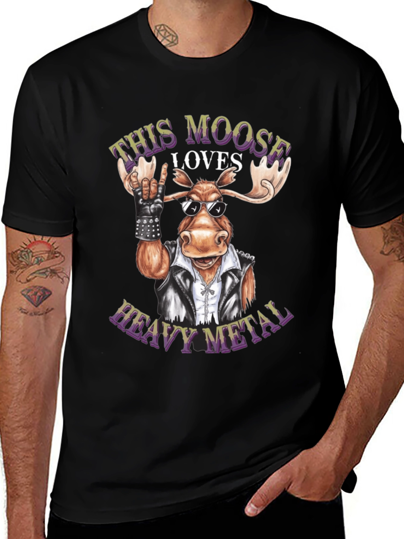 Heavy Metal Moose Graphic Tee - Rock On!