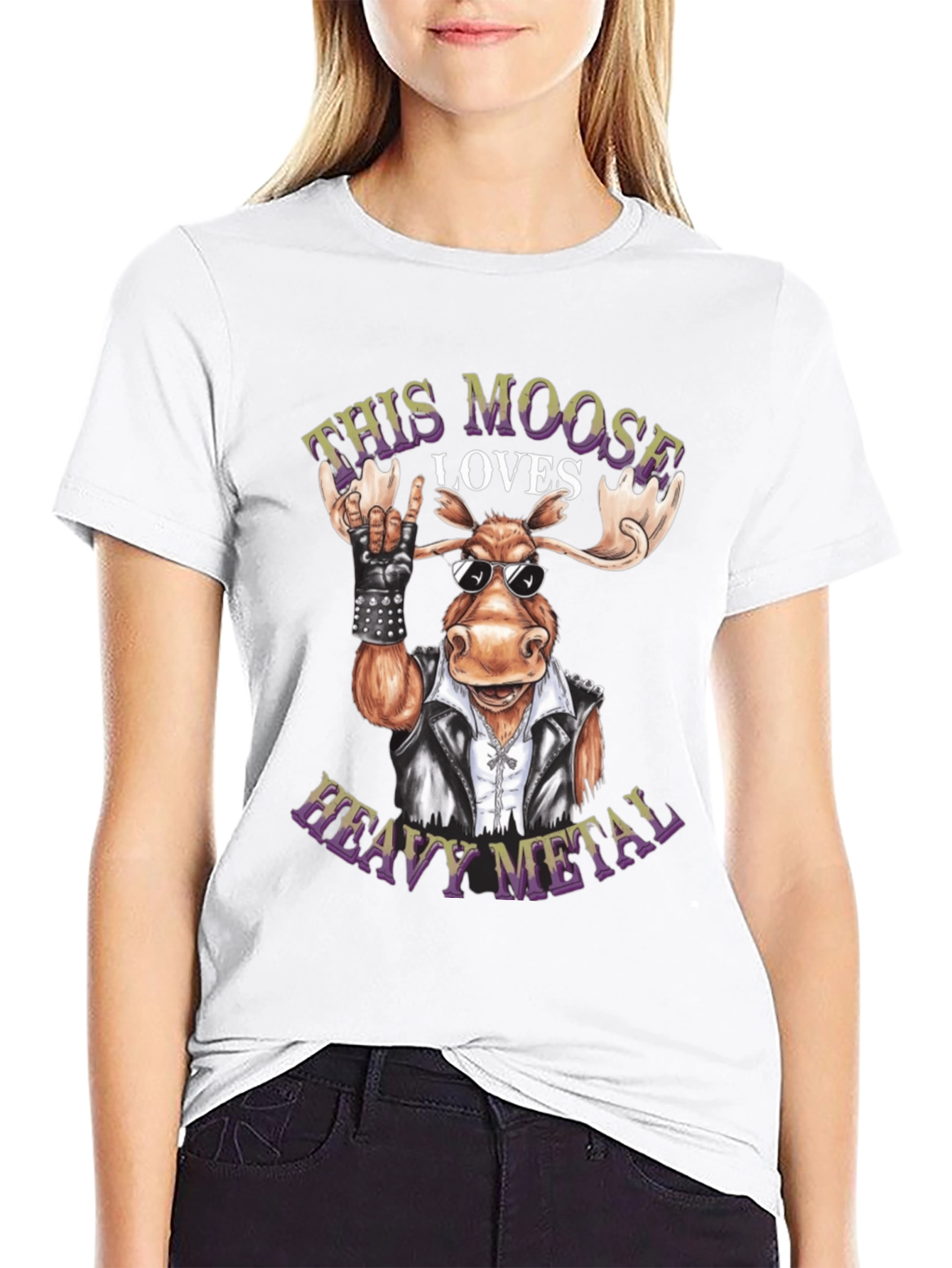 Heavy Metal Moose Graphic Tee - Rock On!