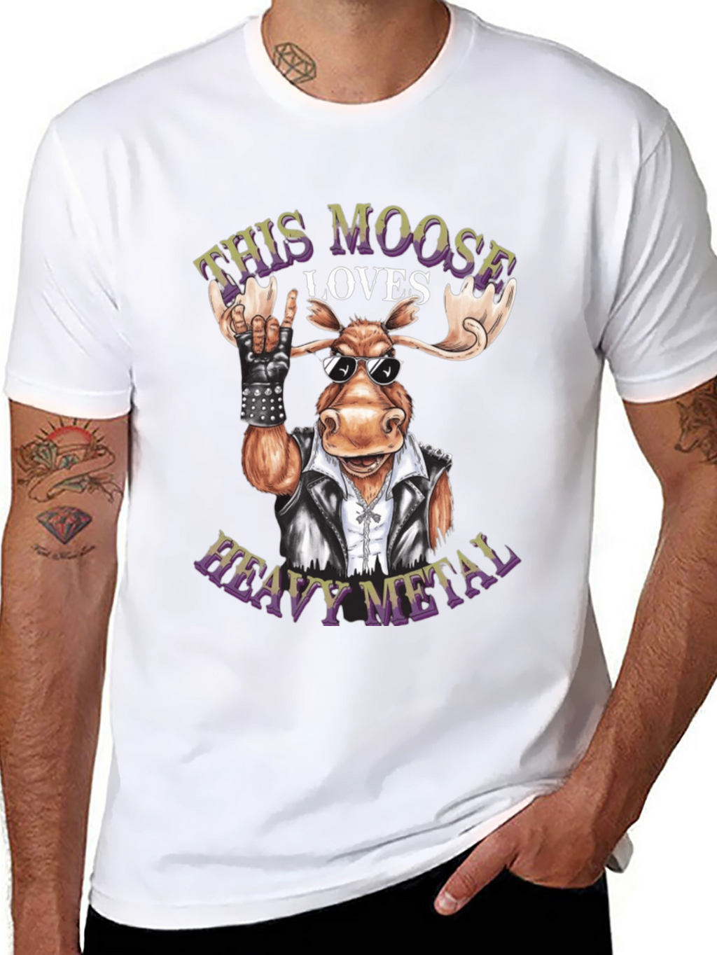 Heavy Metal Moose Graphic Tee - Rock On!