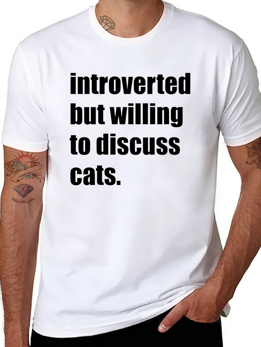 Introverted Cat Lover Tee - Funny Unisex T-Shirt