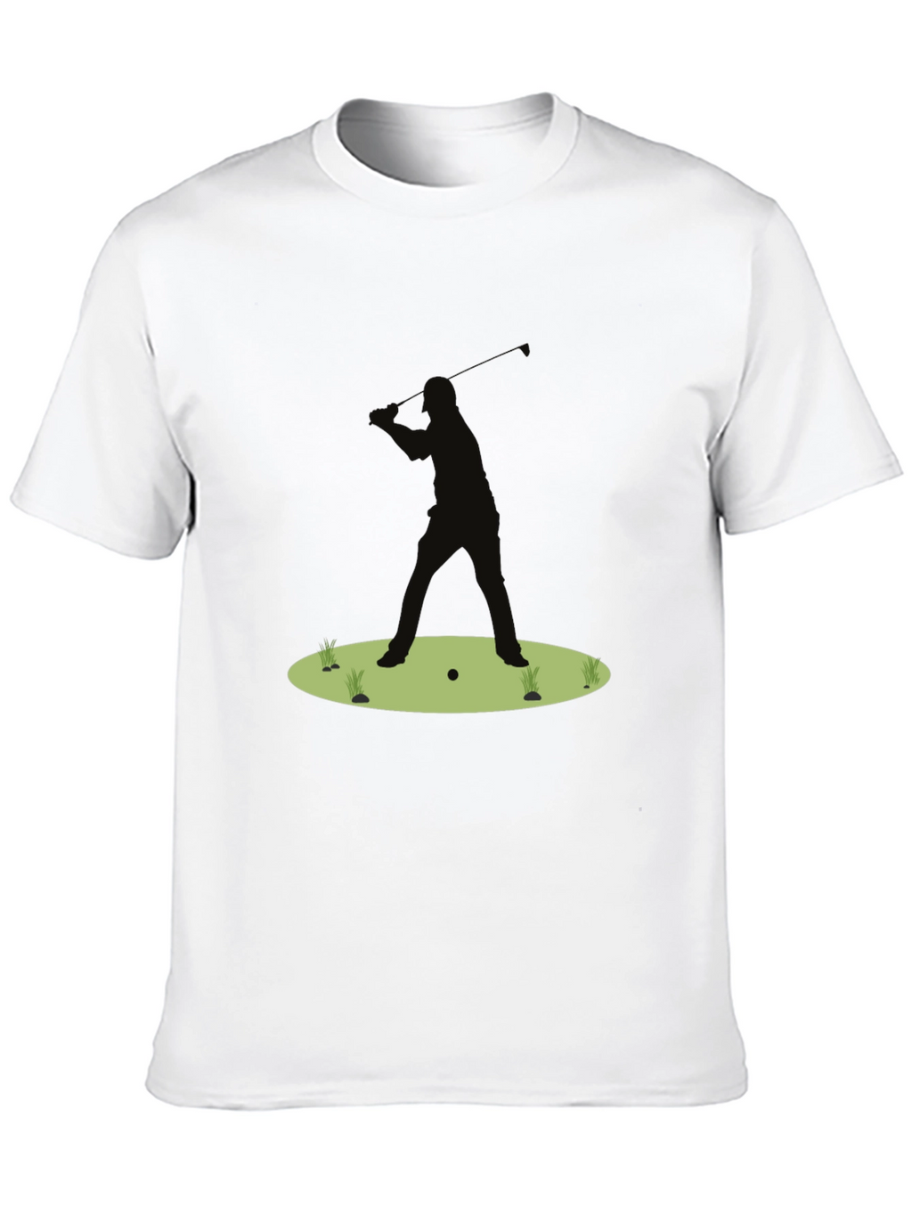 Golf Silhouette Tee - Black Cotton Golfers Shirt