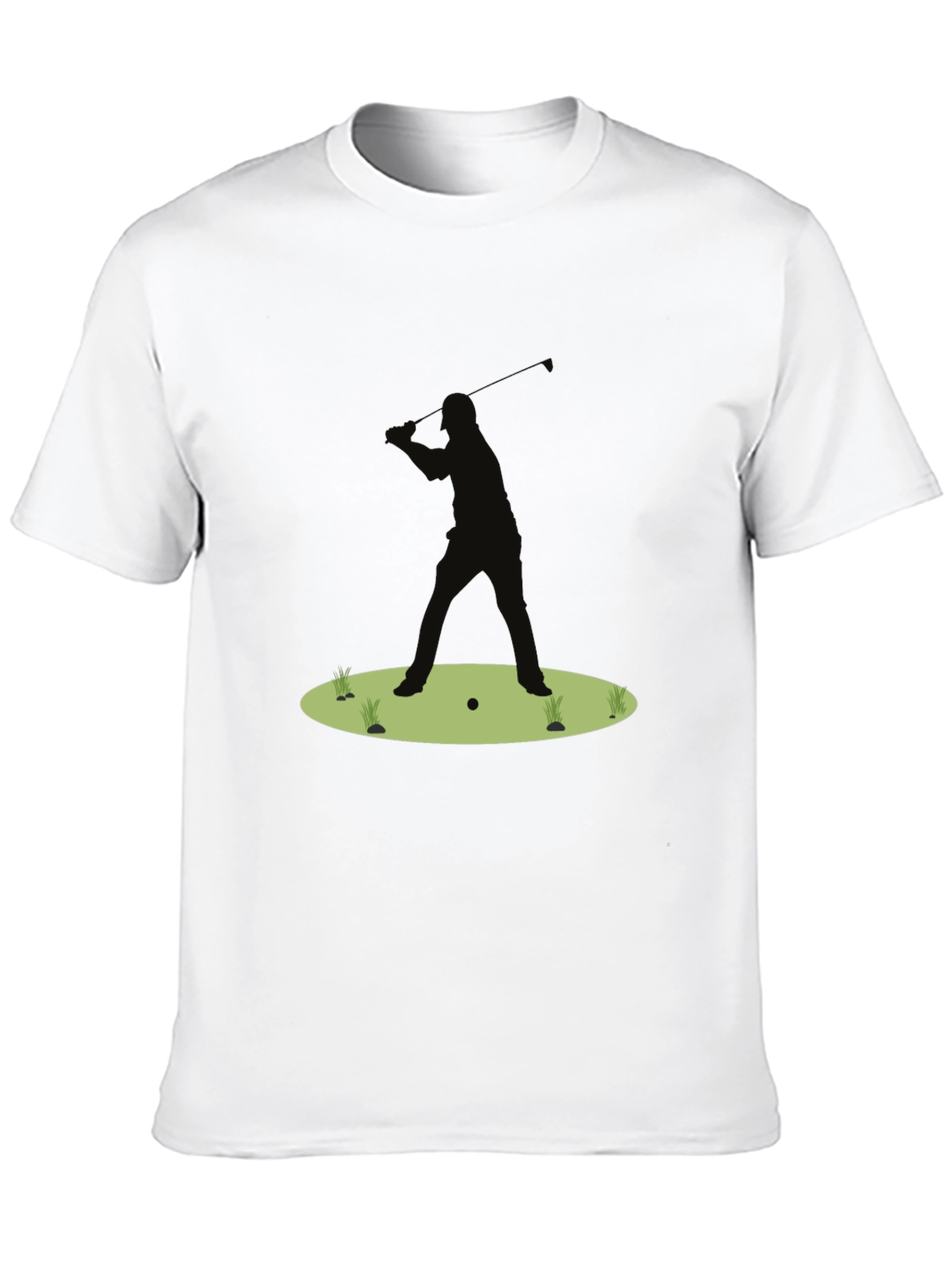 Golf Silhouette Tee - Black Cotton Golfers Shirt