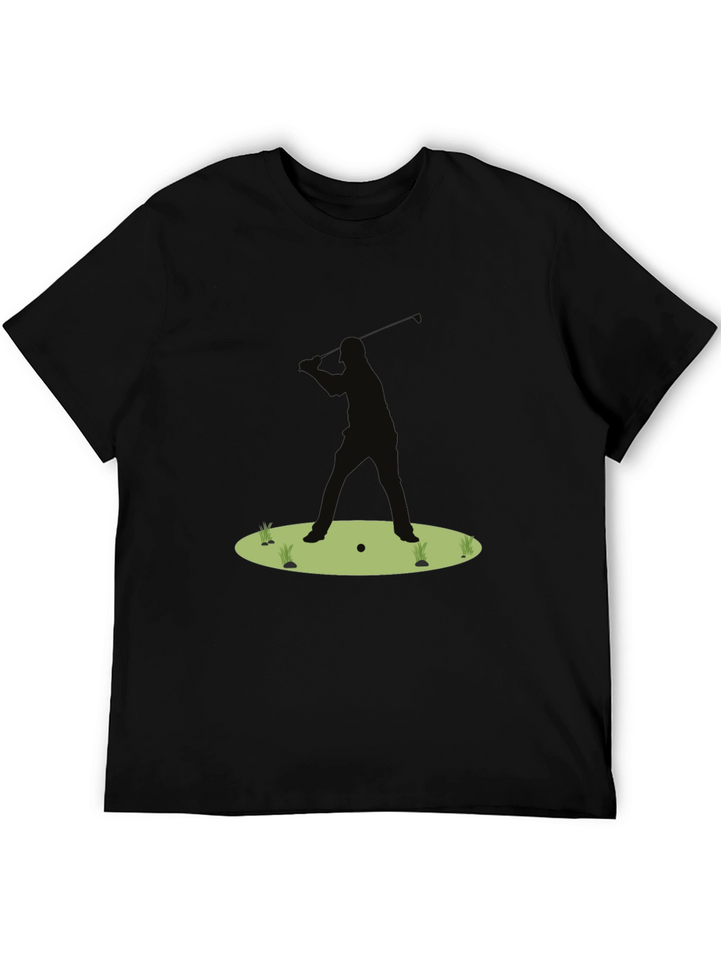 Golf Silhouette Tee - Black Cotton Golfers Shirt