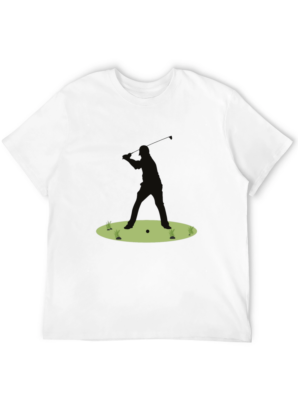 Golf Silhouette Tee - Black Cotton Golfers Shirt