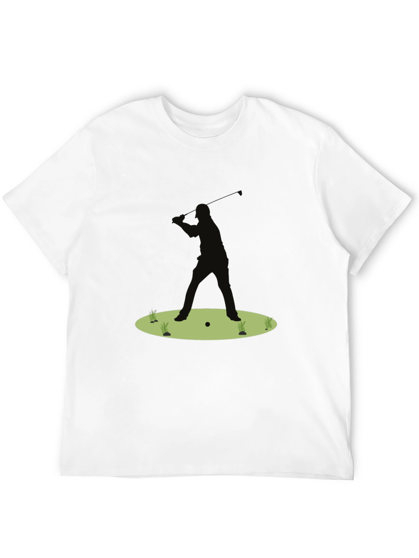 Golf Silhouette Tee - Black Cotton Golfers Shirt