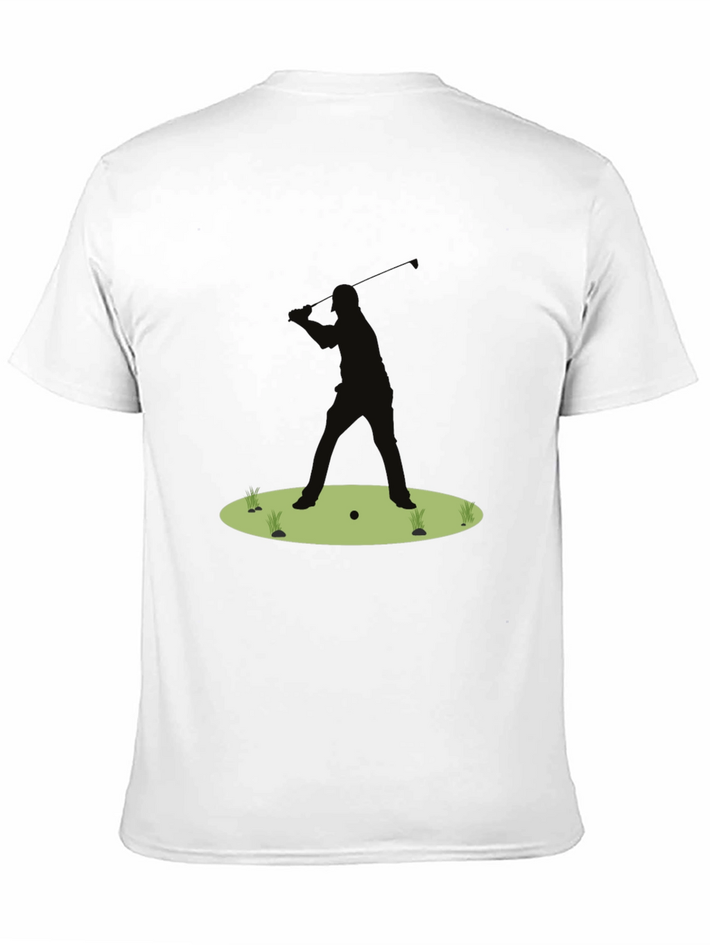 Golf Silhouette Tee - Black Cotton Golfers Shirt