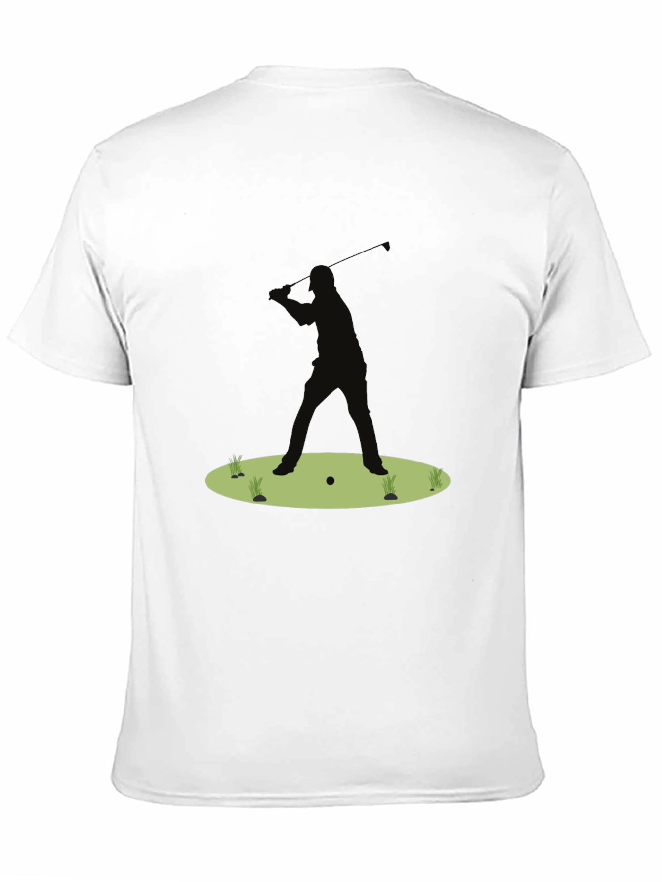 Golf Silhouette Tee - Black Cotton Golfers Shirt