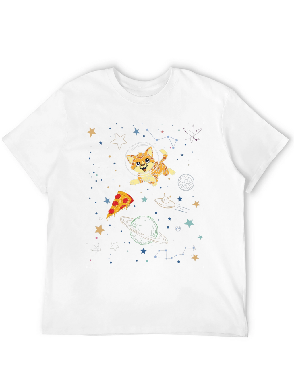 Space Cat Pizza T-Shirt