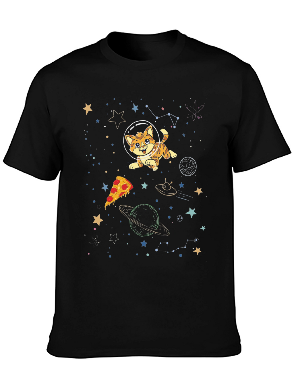 Space Cat Pizza T-Shirt