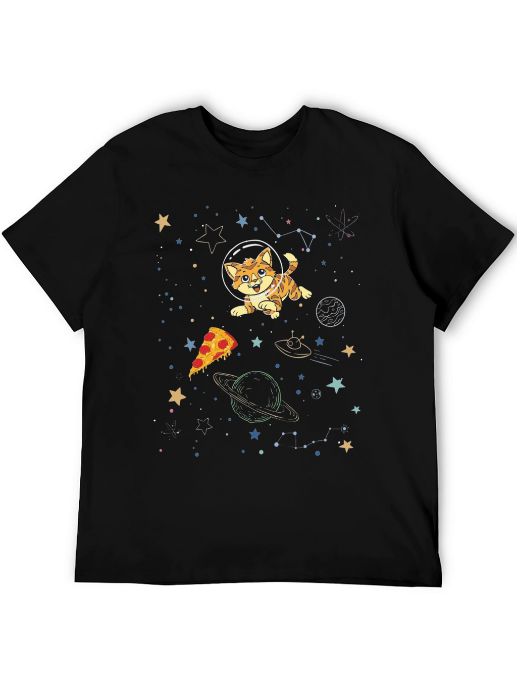 Space Cat Pizza T-Shirt