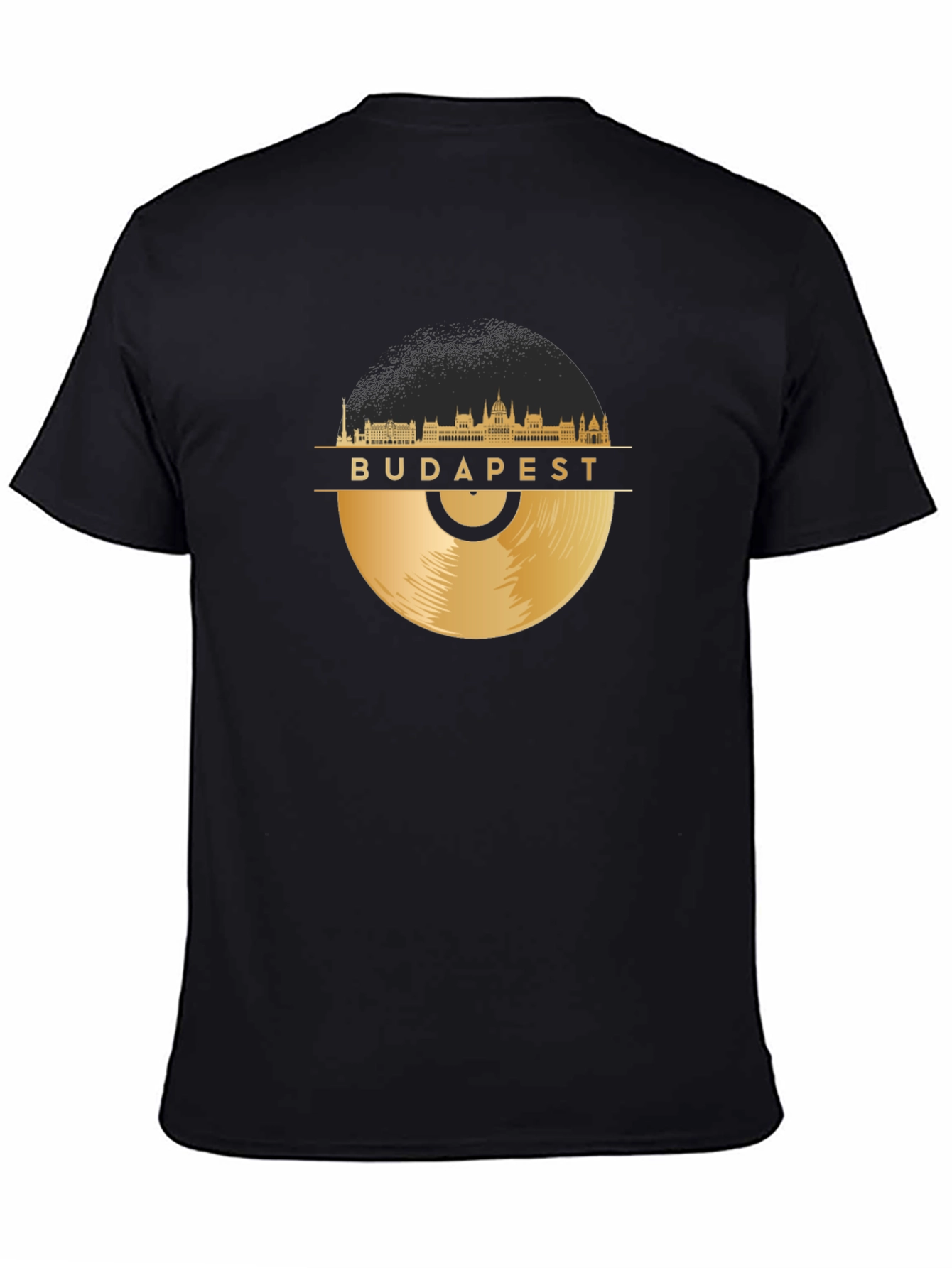 Budapest Skyline Record Graphic Tee - Black