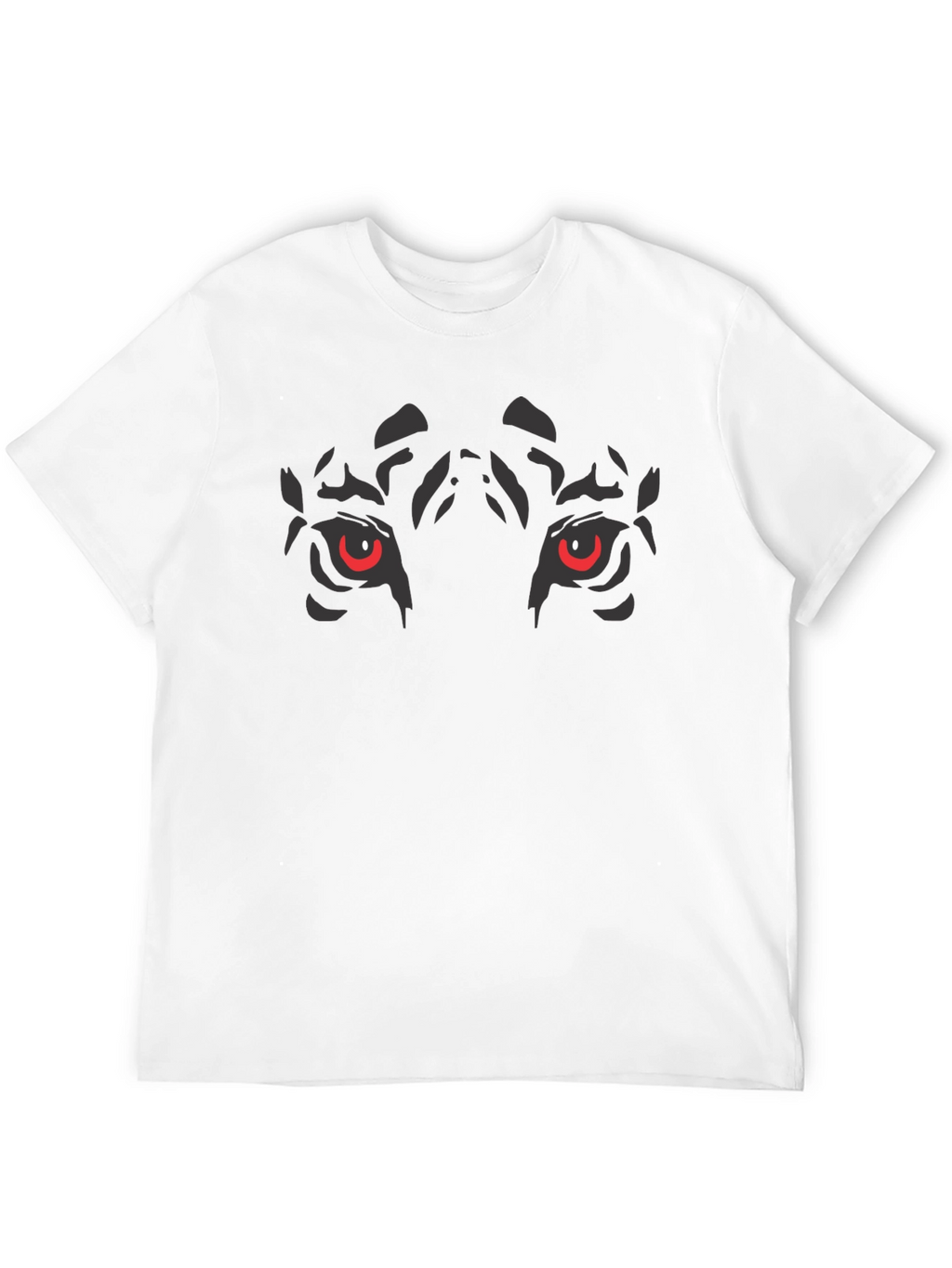 Mens Black T-Shirt - Tiger Eyes Graphic Tee