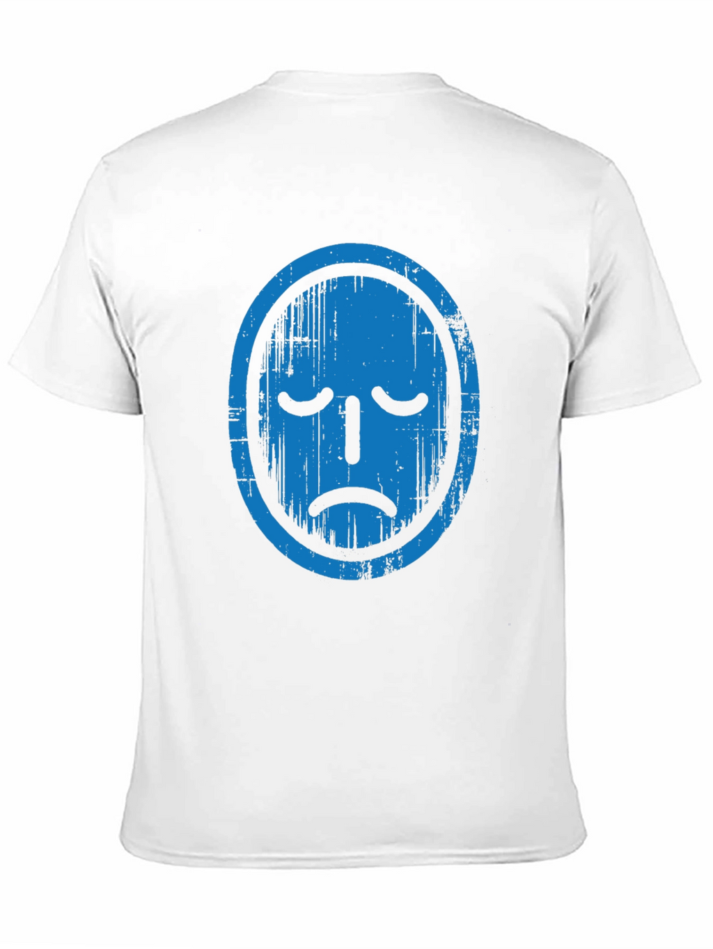 Distressed Blue Face Graphic Black T-Shirt