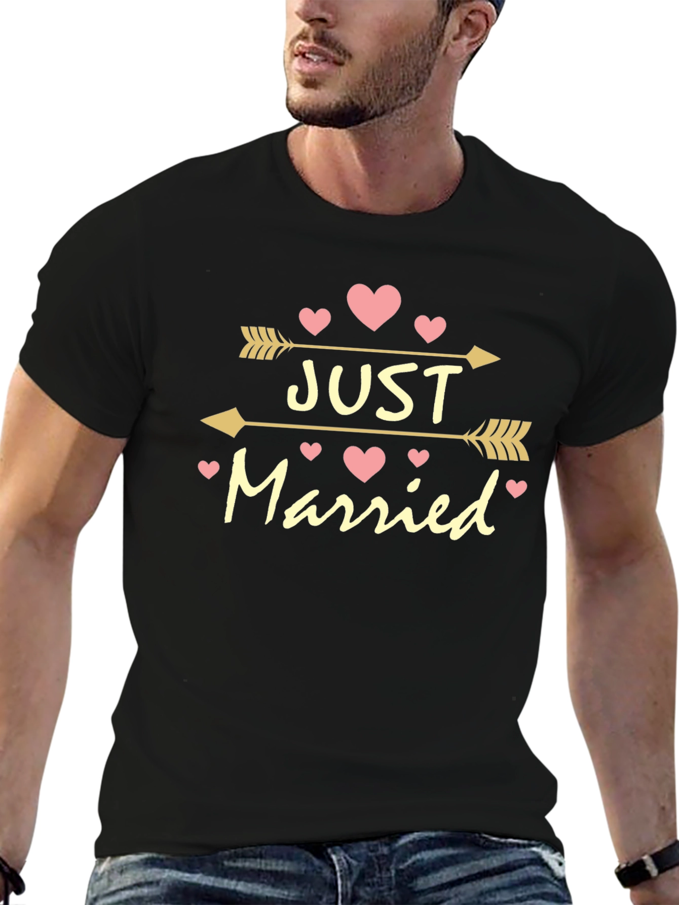 Just Married Arrow Heart Tee - Perfect Wedding Gift!