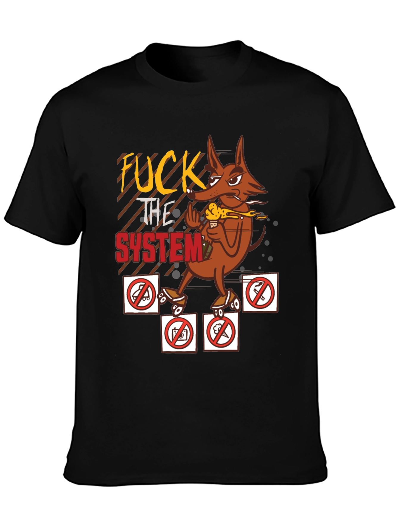 Edgy Graphic Tee - Anti-establishment Cartoon