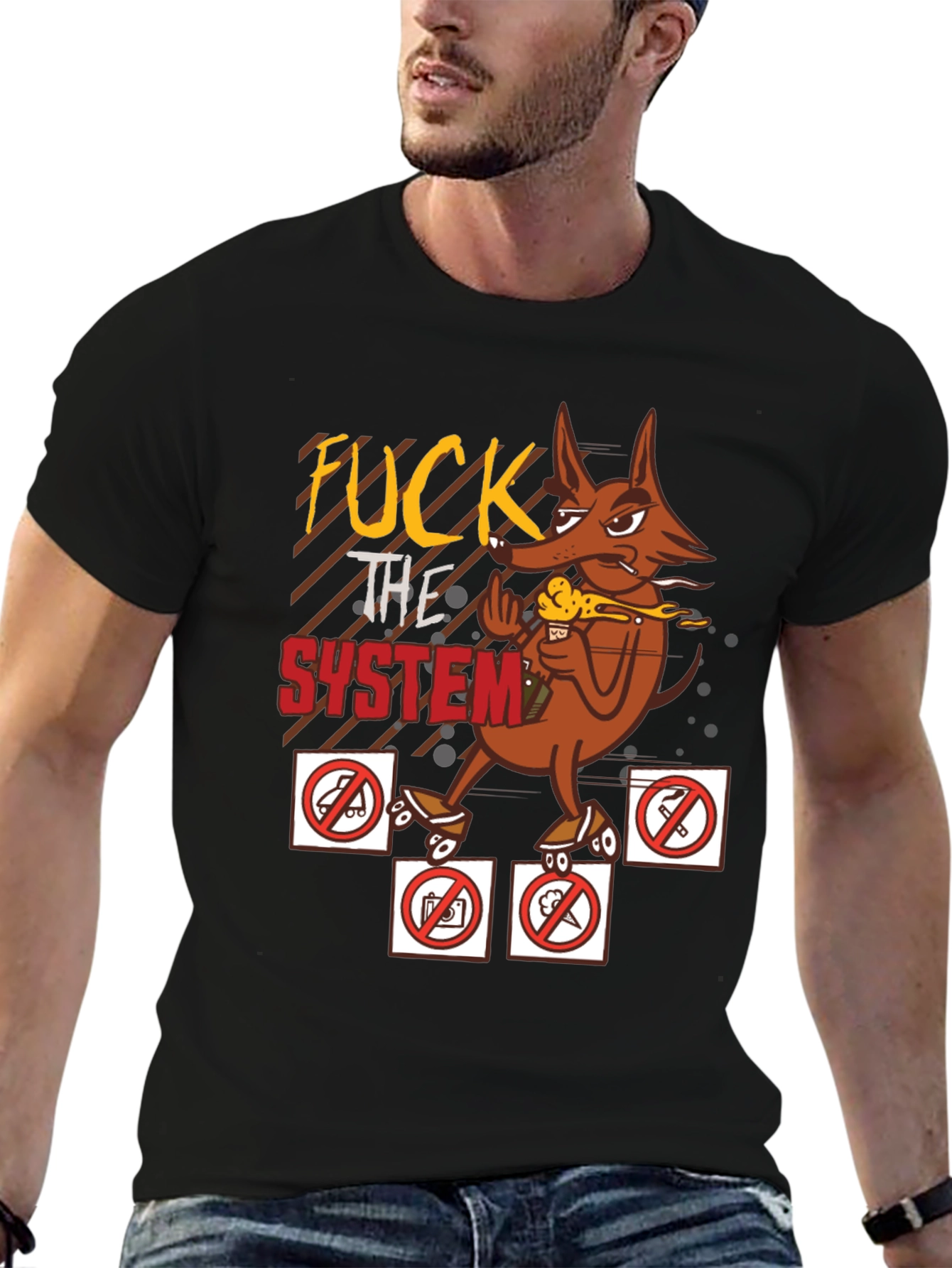 Edgy Graphic Tee - Anti-establishment Cartoon