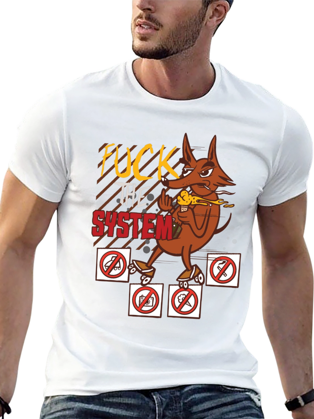 Edgy Graphic Tee - Anti-establishment Cartoon