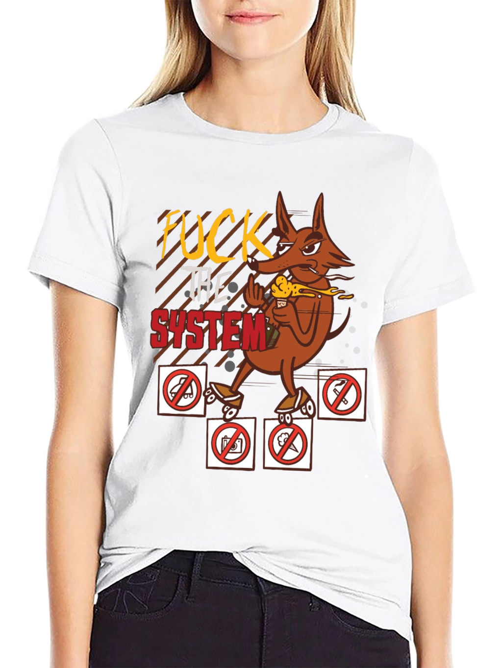 Edgy Graphic Tee - Anti-establishment Cartoon