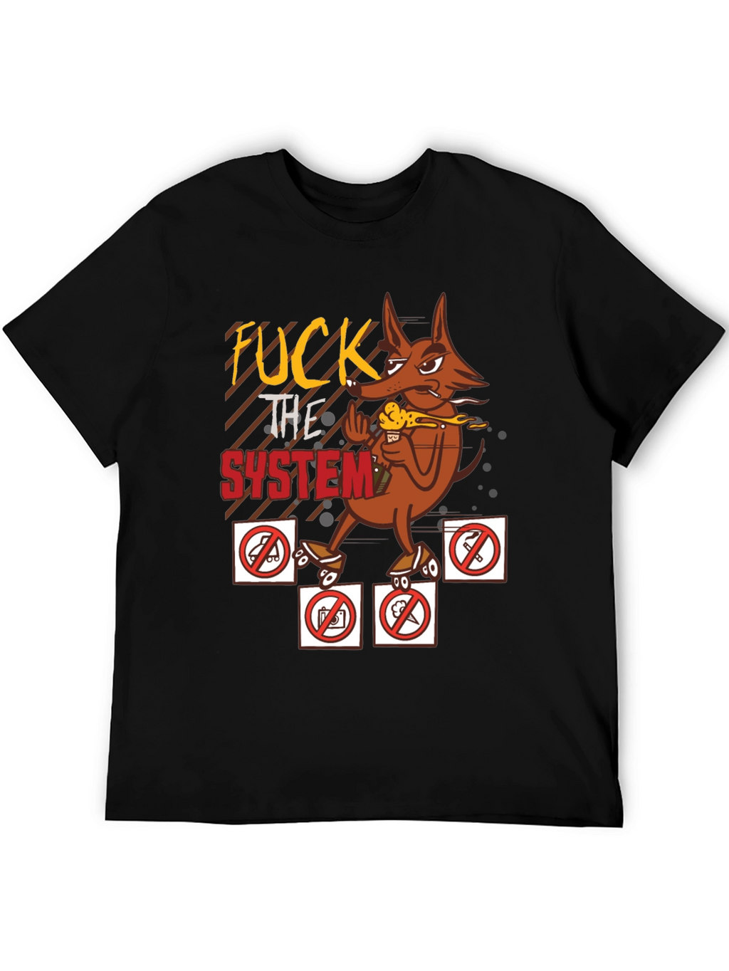 Edgy Graphic Tee - Anti-establishment Cartoon
