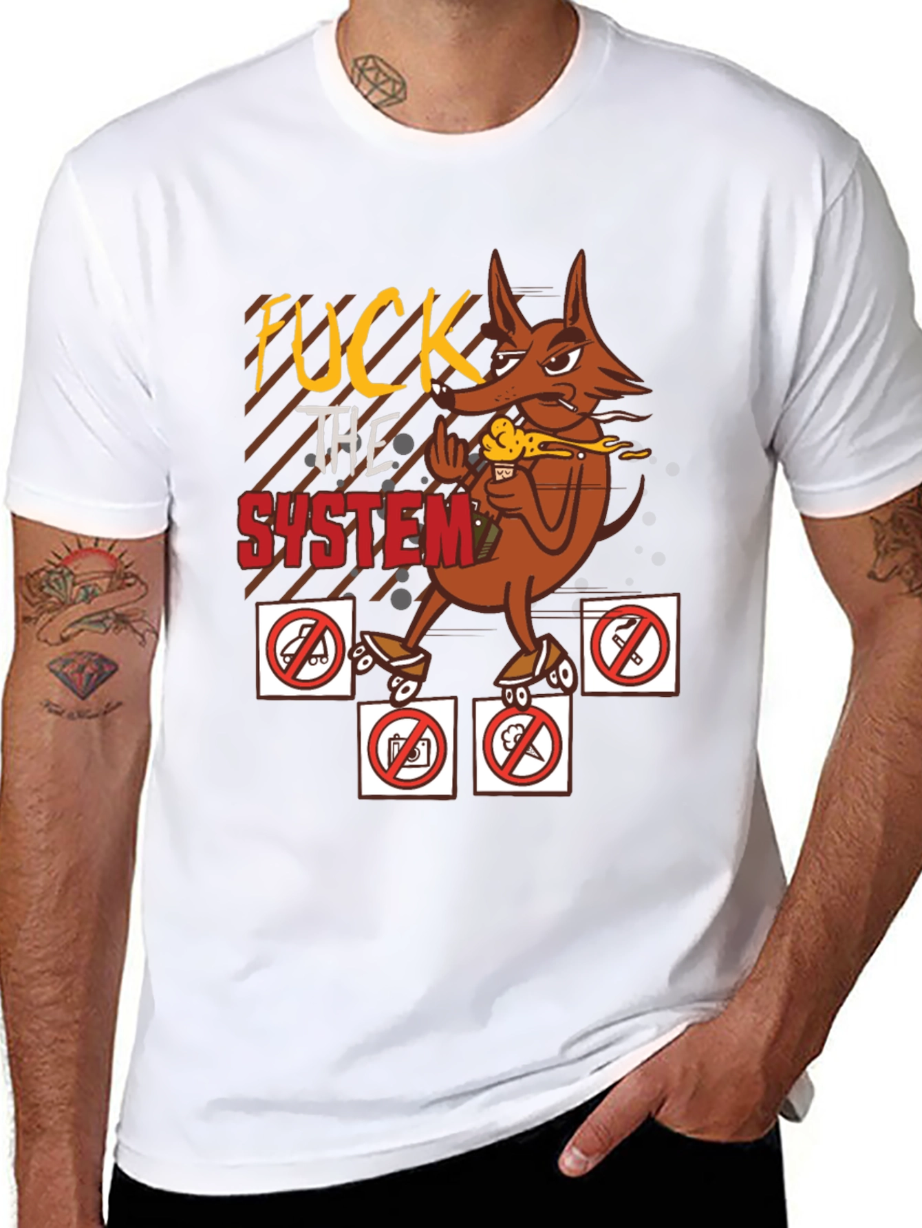 Edgy Graphic Tee - Anti-establishment Cartoon