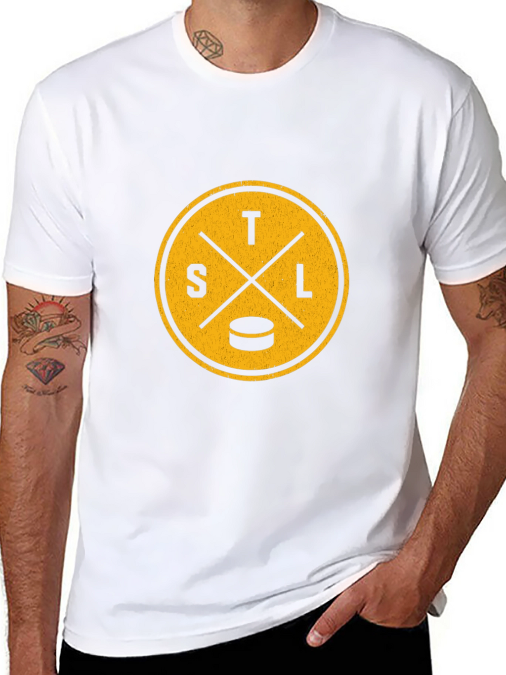 STL Hockey Graphic Tee - Black Cotton Blend