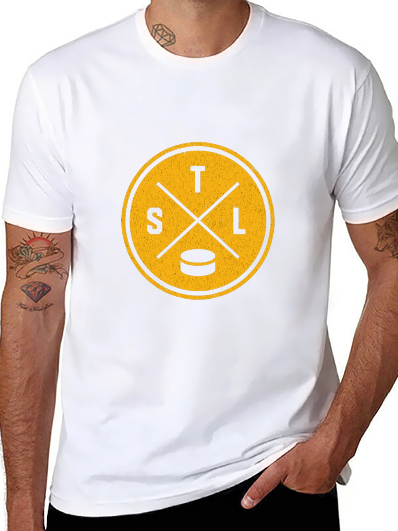 STL Hockey Graphic Tee - Black Cotton Blend