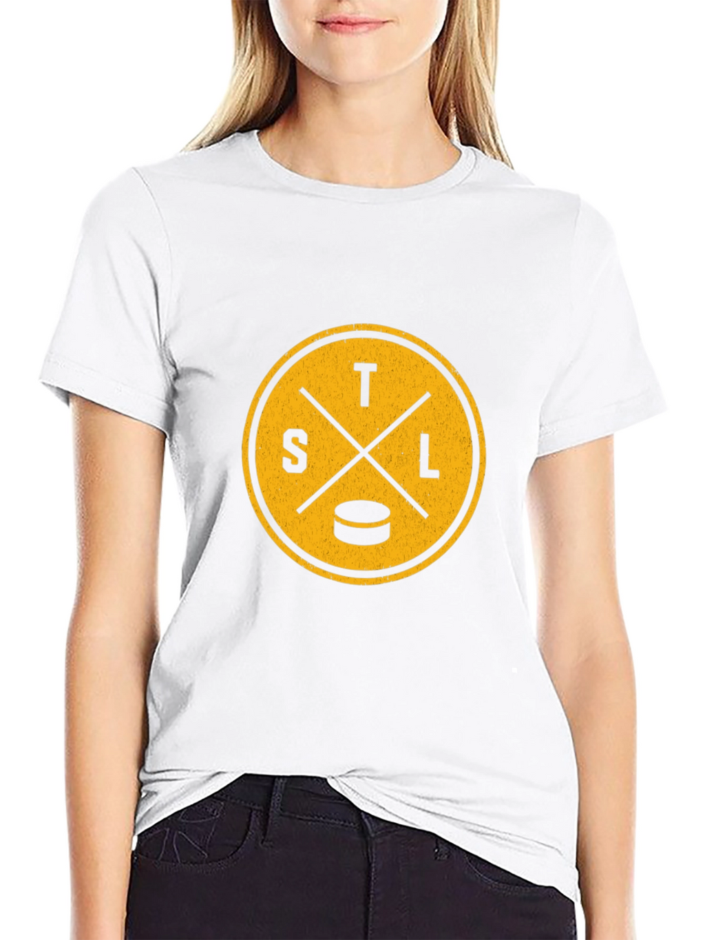 STL Hockey Graphic Tee - Black Cotton Blend