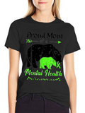 Proud Mom Mental Health Warrior Bear T-Shirt