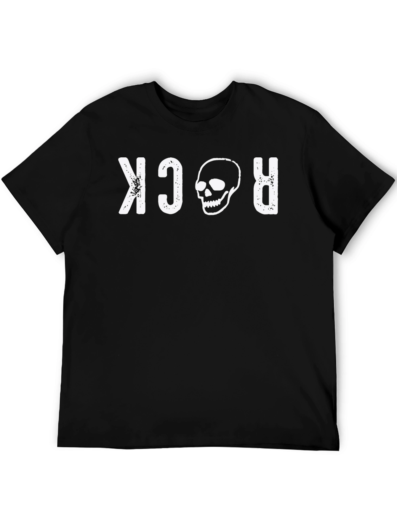 Rock Skull Graphic Tee - Mens Black T-Shirt