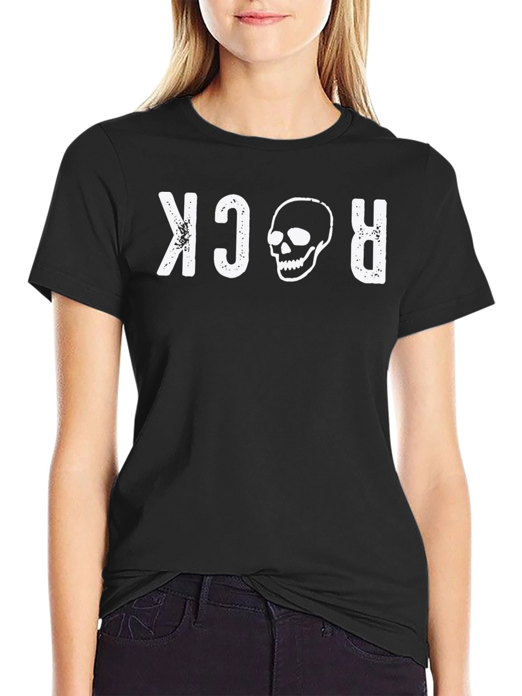 Rock Skull Graphic Tee - Mens Black T-Shirt