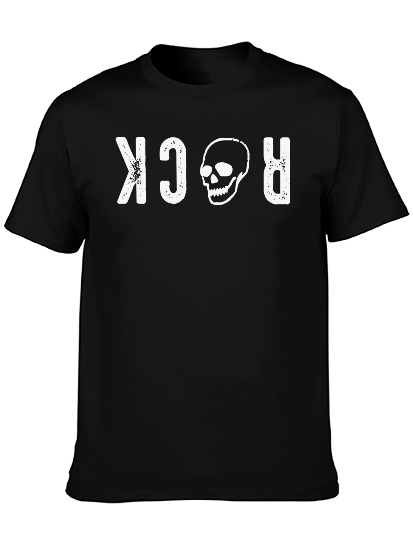 Rock Skull Graphic Tee - Mens Black T-Shirt