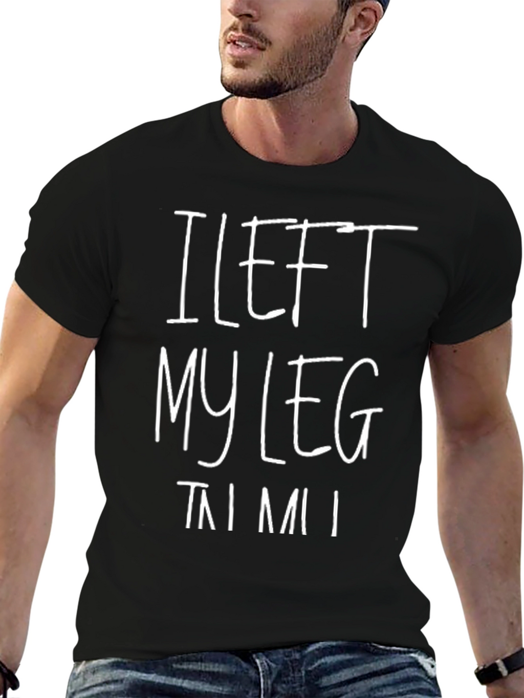 I Left My Leg in Miami Black T-Shirt
