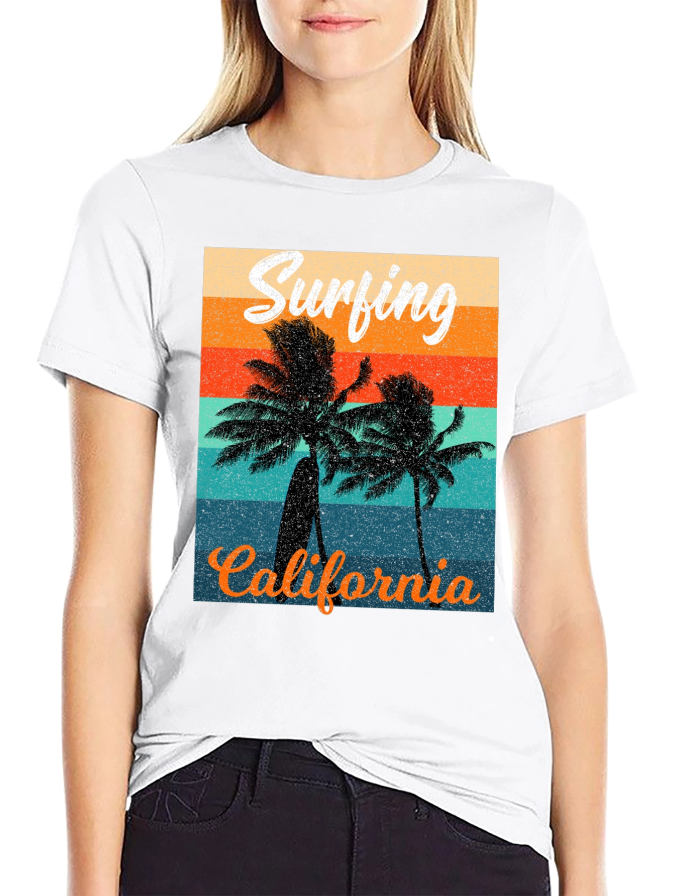 Retro Surfing California Graphic Tee