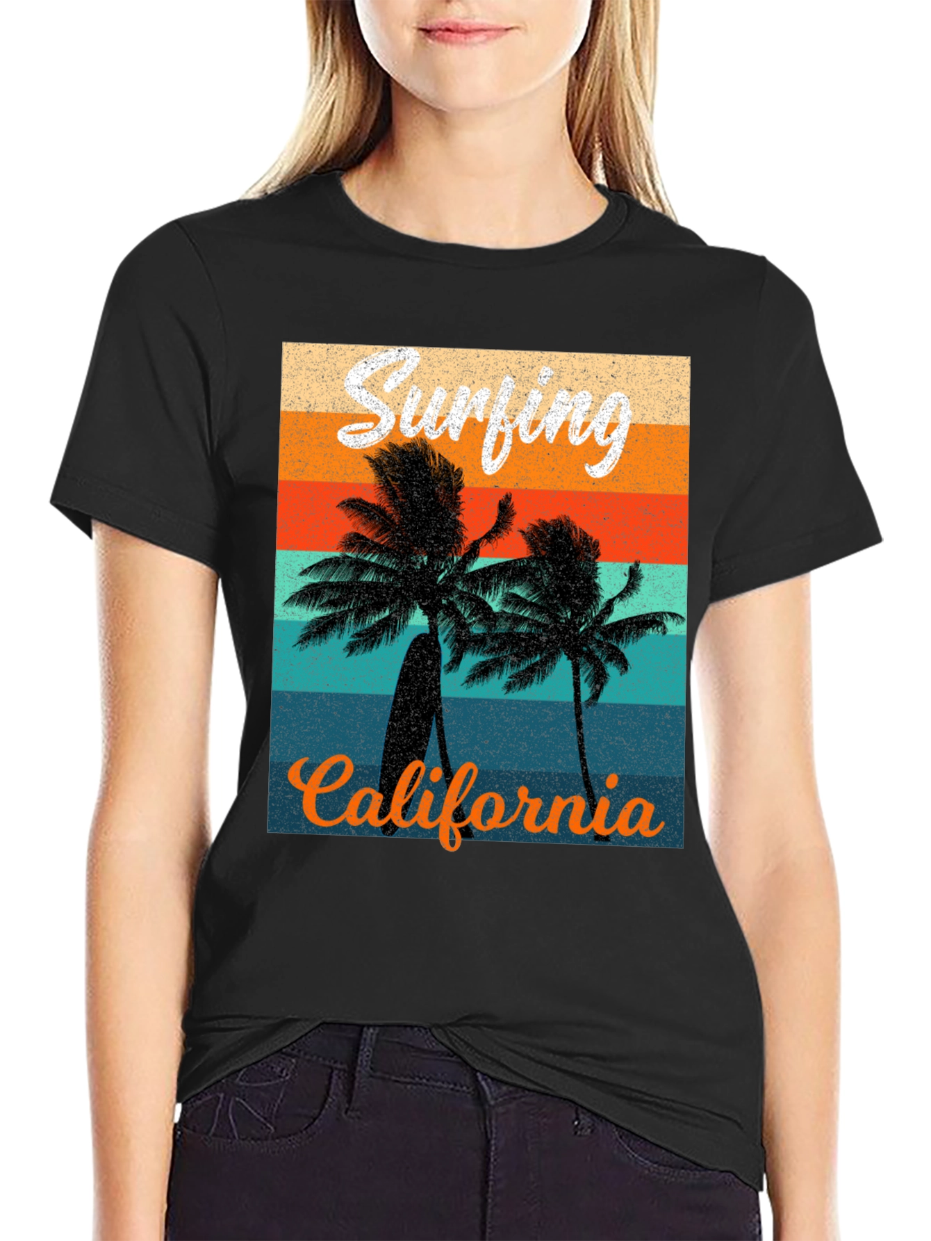 Retro Surfing California Graphic Tee