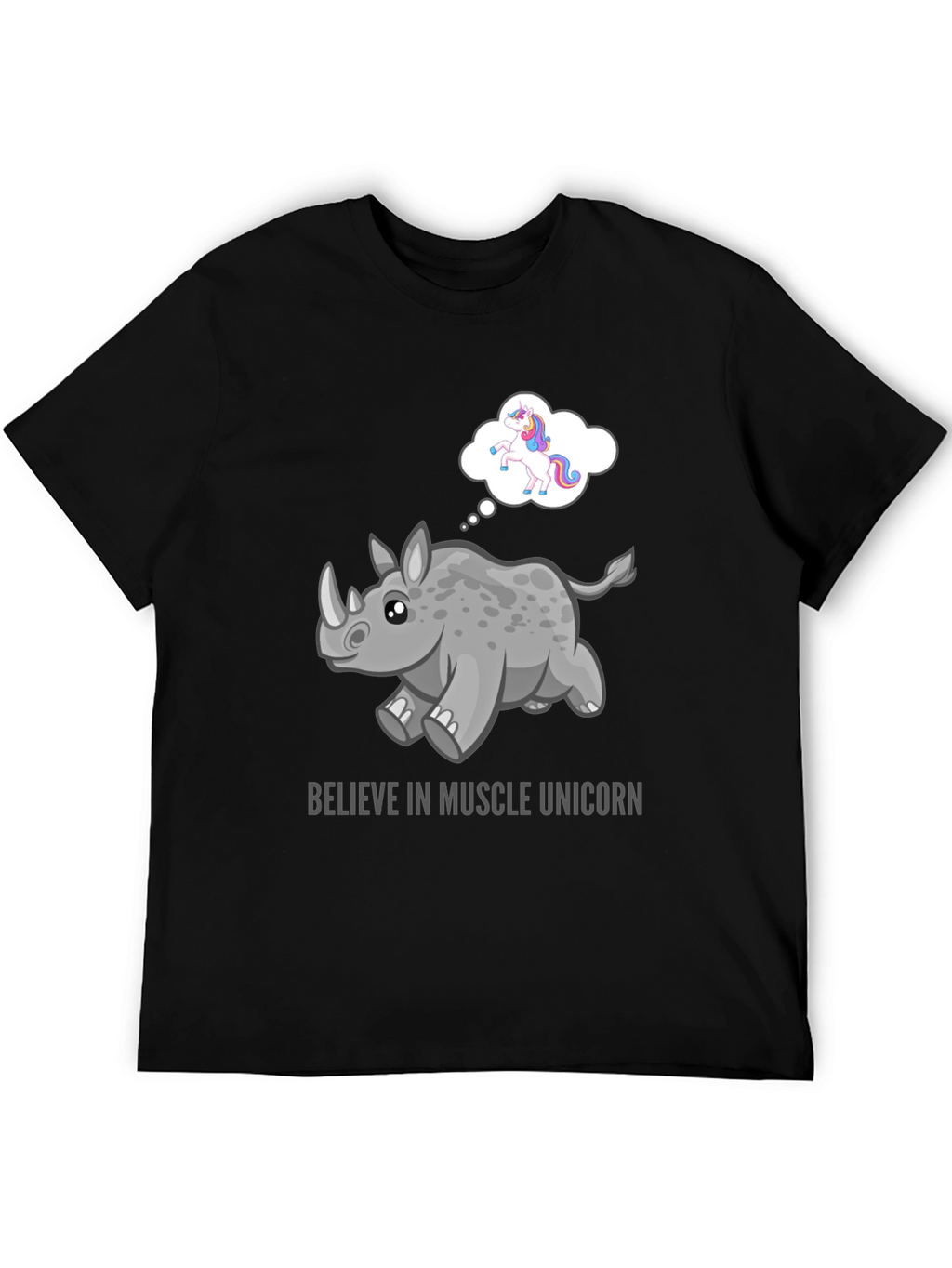 Muscle Unicorn Graphic Tee - Black