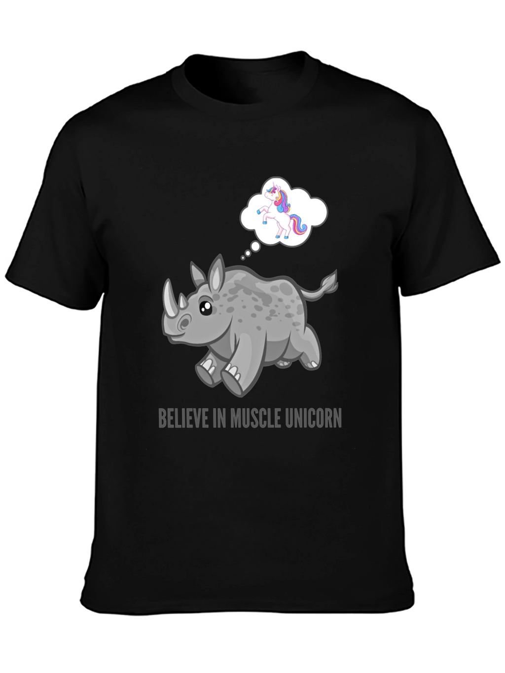 Muscle Unicorn Graphic Tee - Black