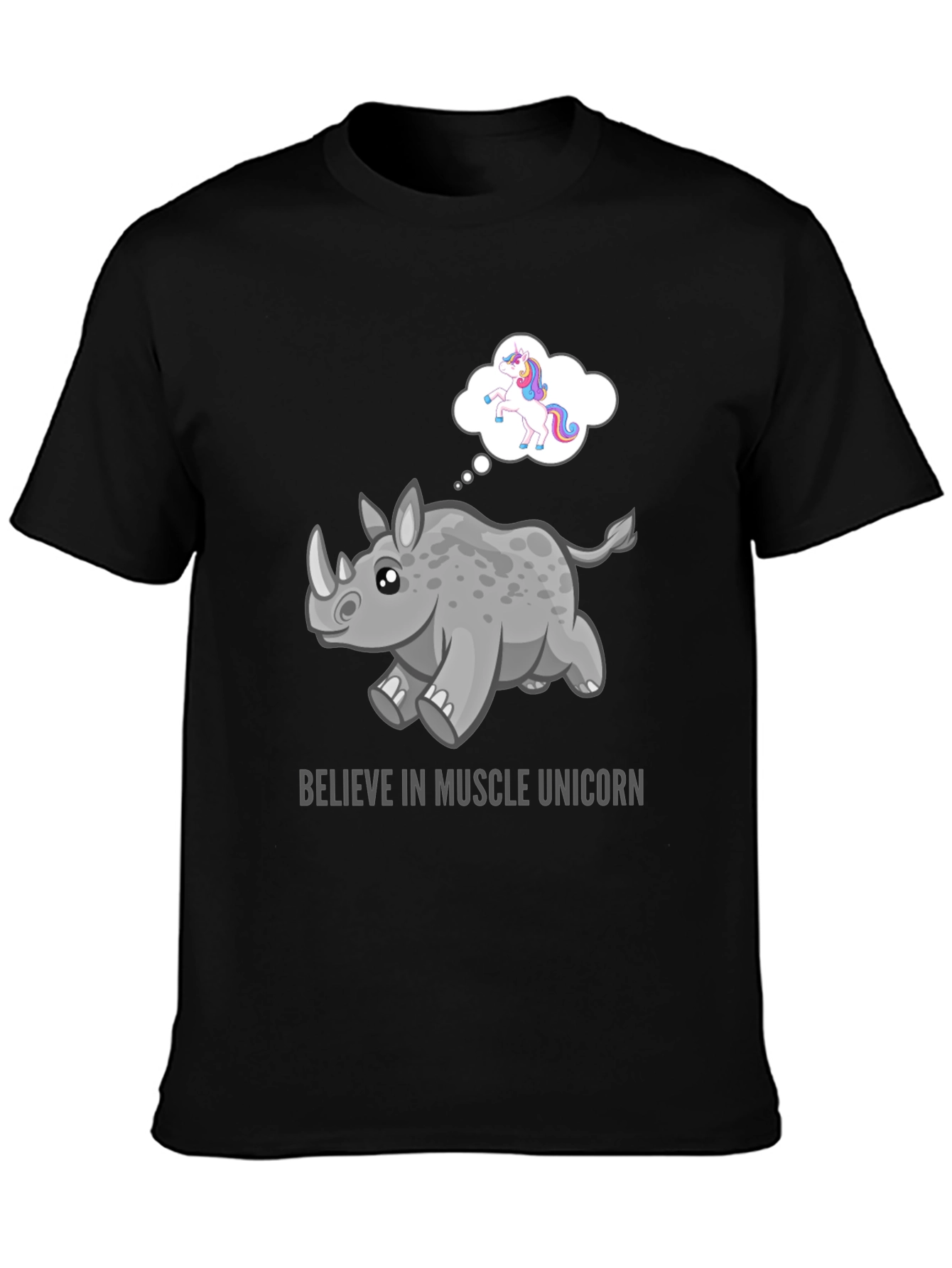 Muscle Unicorn Graphic Tee - Black