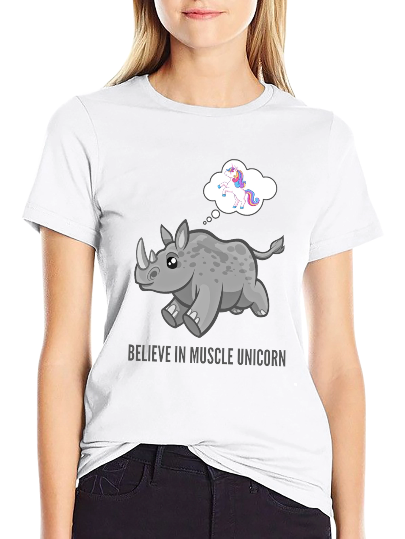 Muscle Unicorn Graphic Tee - Black