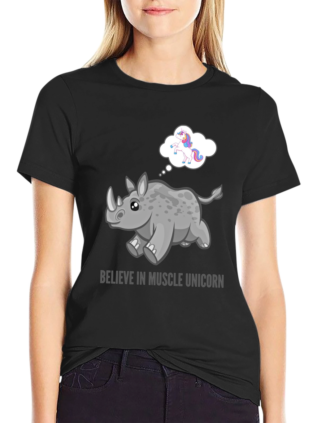 Muscle Unicorn Graphic Tee - Black
