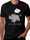 Muscle Unicorn Graphic Tee - Black