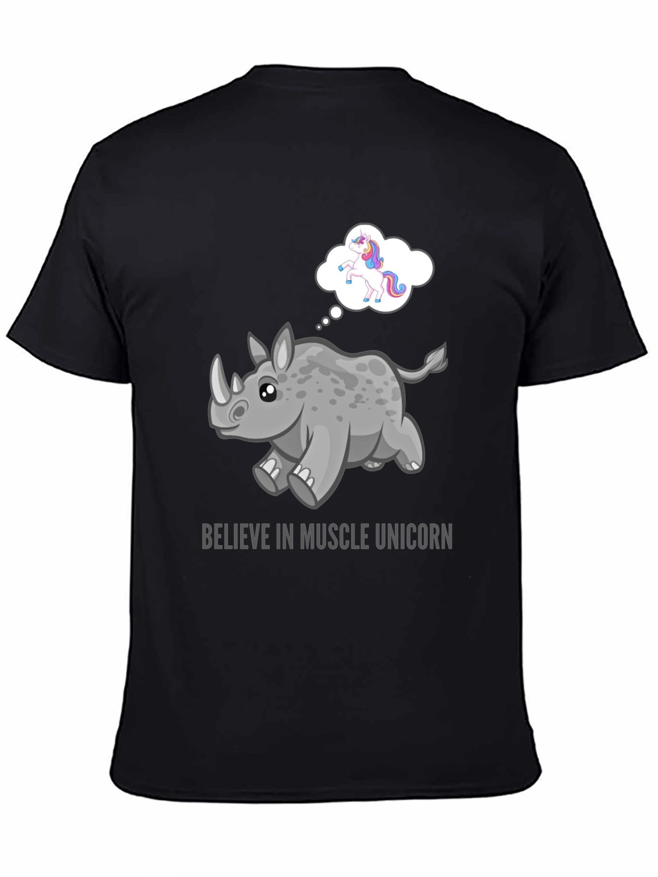 Muscle Unicorn Graphic Tee - Black
