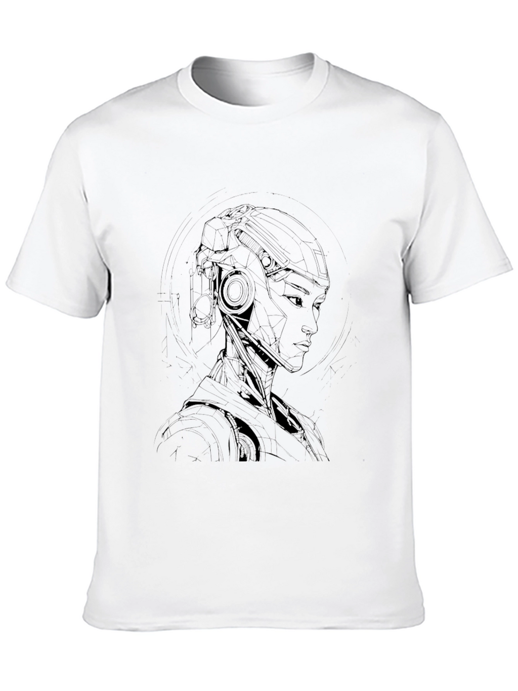 Cyberpunk Robot Graphic Tee - Cool Black T-Shirt