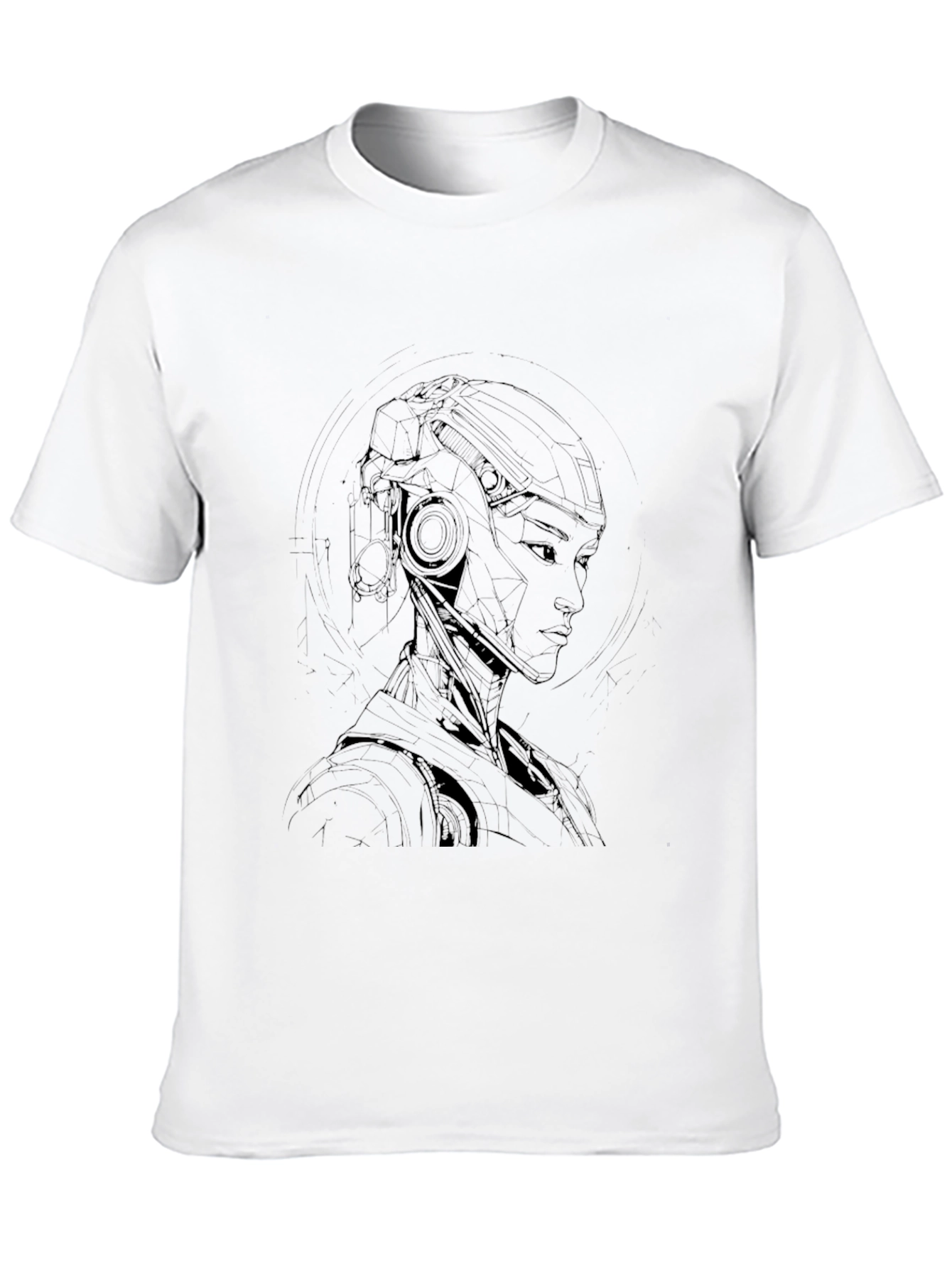 Cyberpunk Robot Graphic Tee - Cool Black T-Shirt