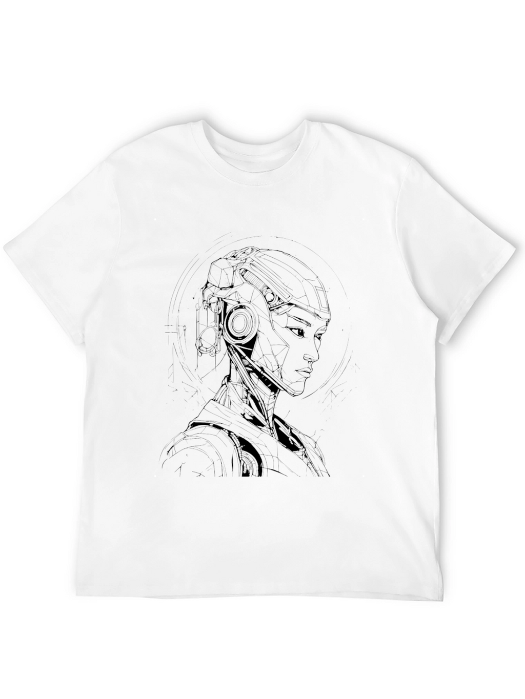 Cyberpunk Robot Graphic Tee - Cool Black T-Shirt
