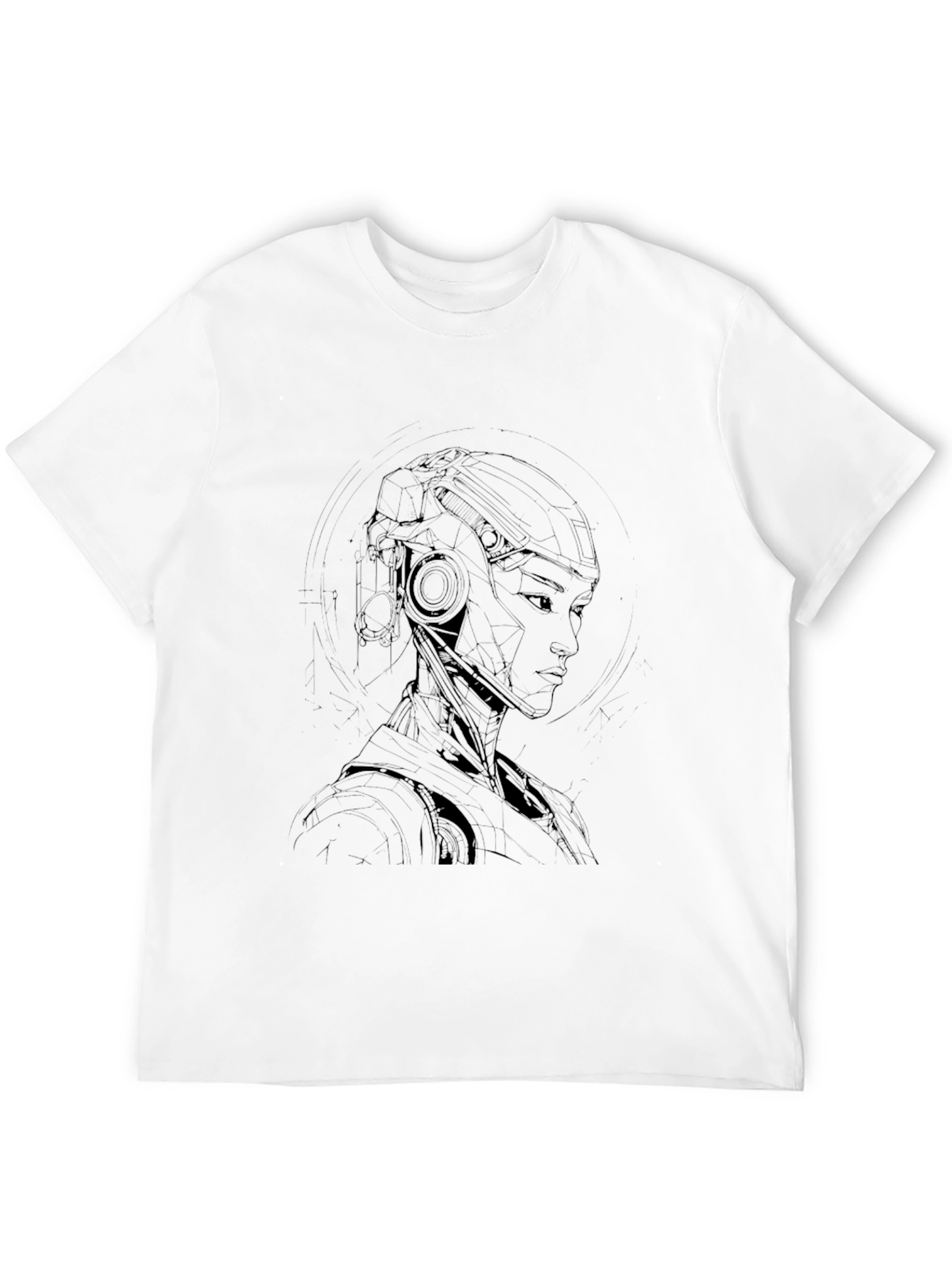 Cyberpunk Robot Graphic Tee - Cool Black T-Shirt
