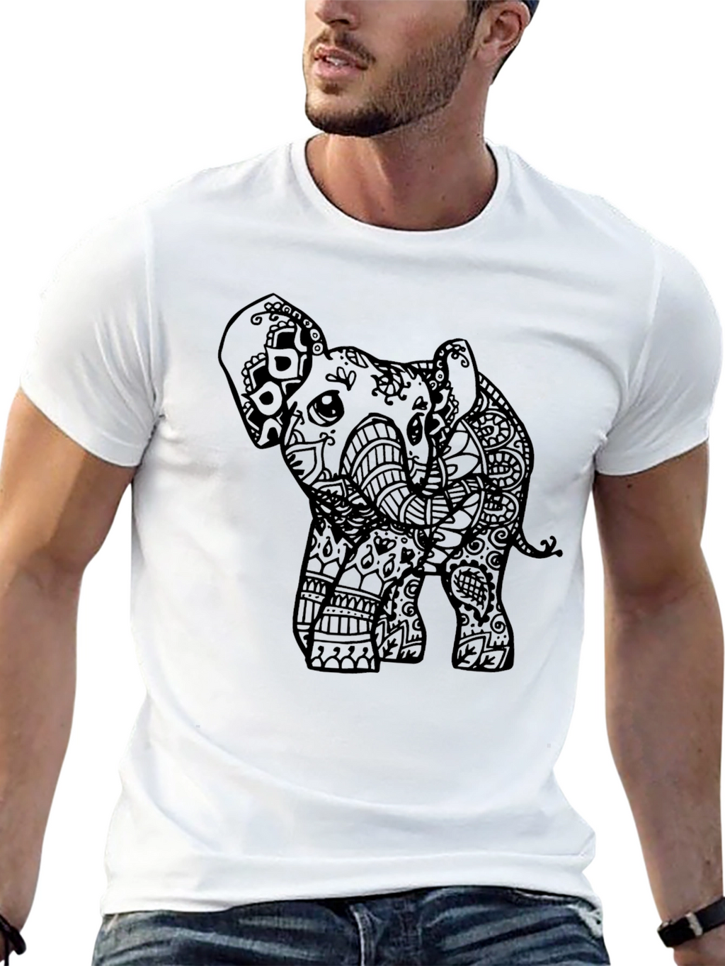 Elephant Graphic Tee - Unique Art Design